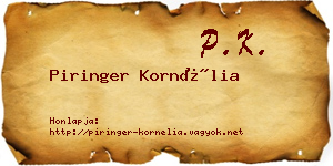 Piringer Kornélia névjegykártya